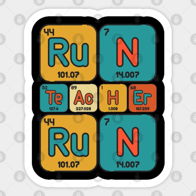 Run teacher Run Sticker by Myartstor 